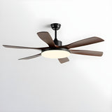 Modern Remote 6 Blade Down Rod Ceiling Fan with Light Image - 14