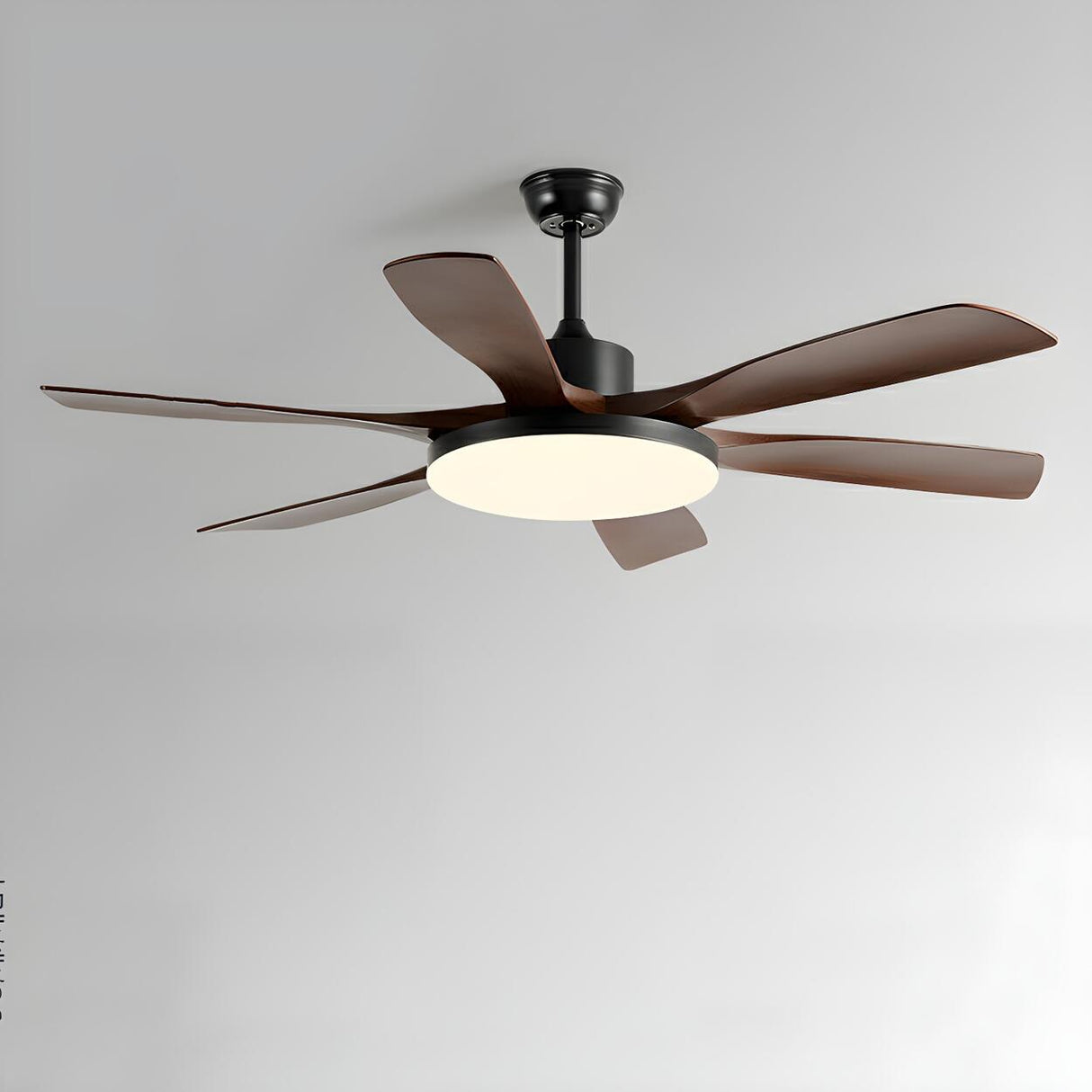 Modern Remote 6 Blade Down Rod Ceiling Fan with Light Image - 3