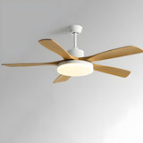 Modern Remote 6 Blade Down Rod Ceiling Fan with Light Image - 7