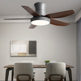 Modern Remote Control Black Ceiling Fan with LED Light Image - 2