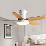 Modern Remote Control Black Ceiling Fan with LED Light Image - 3