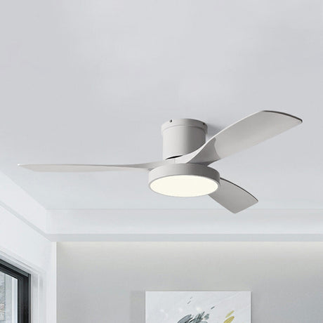 Modern Remote Control Wood Ceiling Fan with LED Light Image - 2