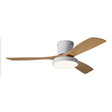 Modern Remote Control Wood Ceiling Fan with LED Light Image - 6