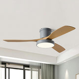 Modern Remote Control Wood Ceiling Fan with LED Light Image - 7