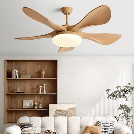 Modern Remote Control Wood Look Ceiling Fan with Light Image - 1