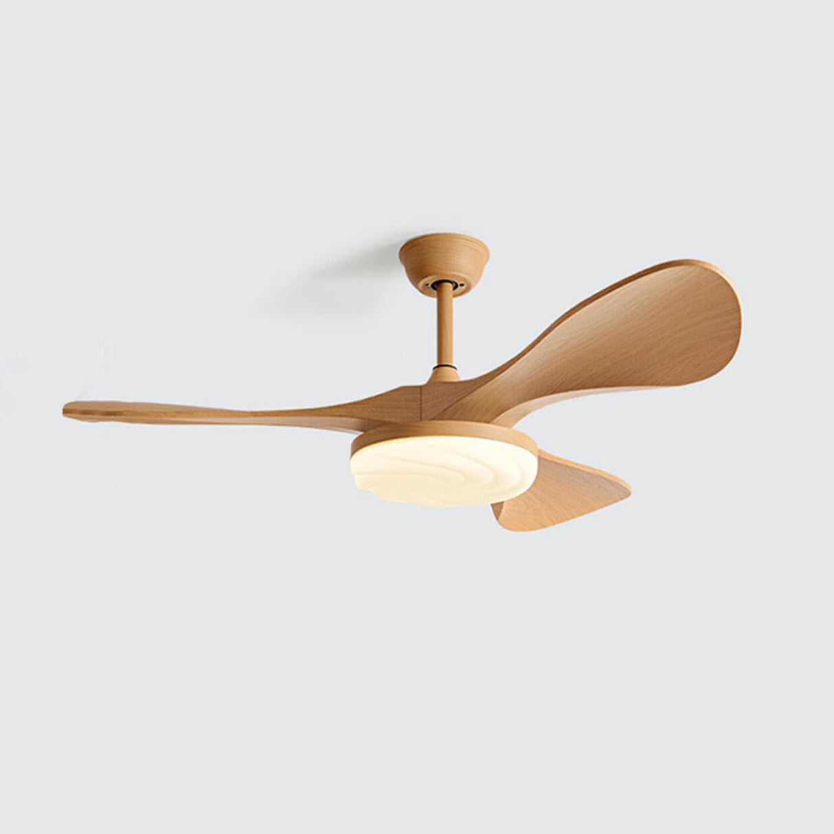 Modern Remote Control Wood Look Ceiling Fan with Light Image - 13