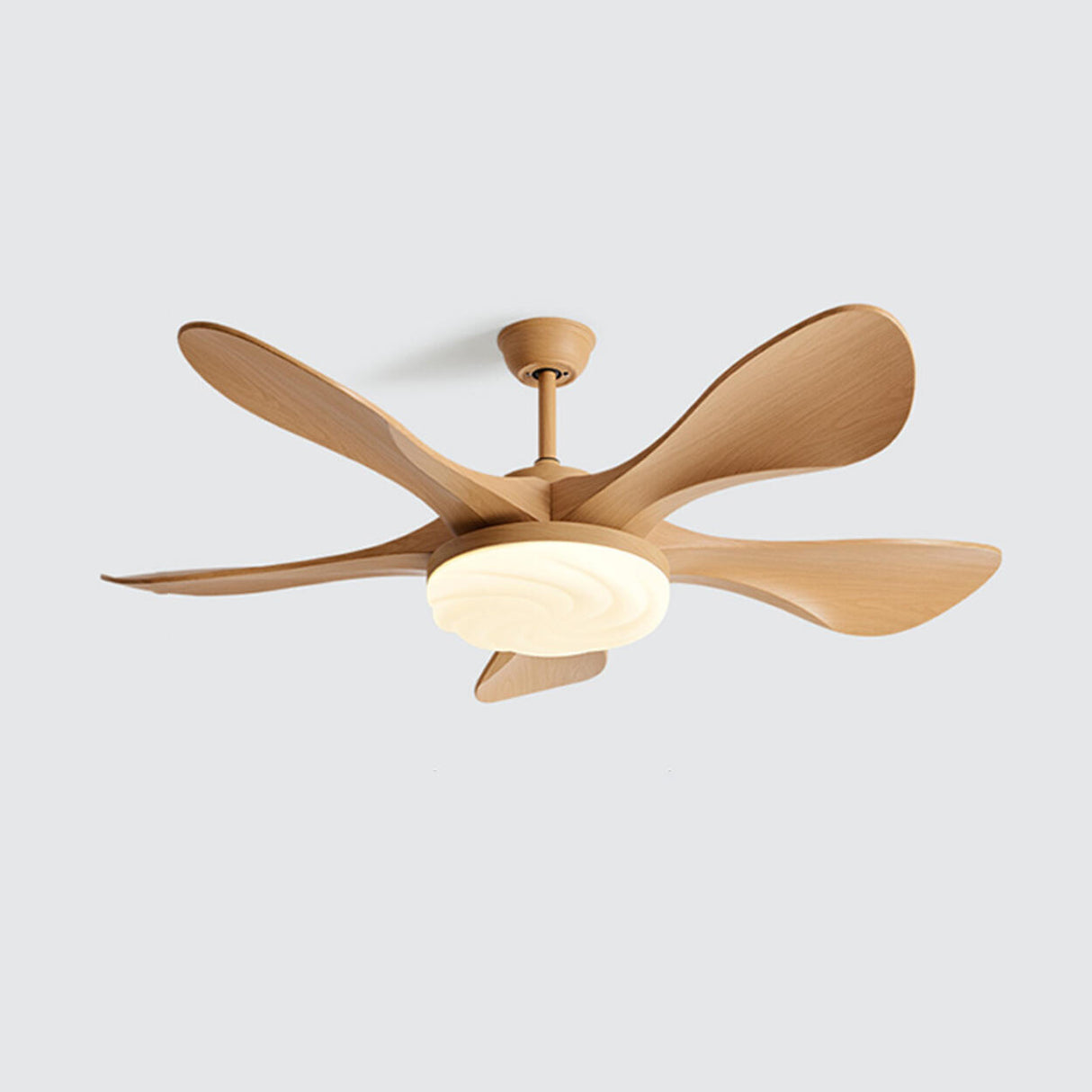 Modern Remote Control Wood Look Ceiling Fan with Light Image - 14