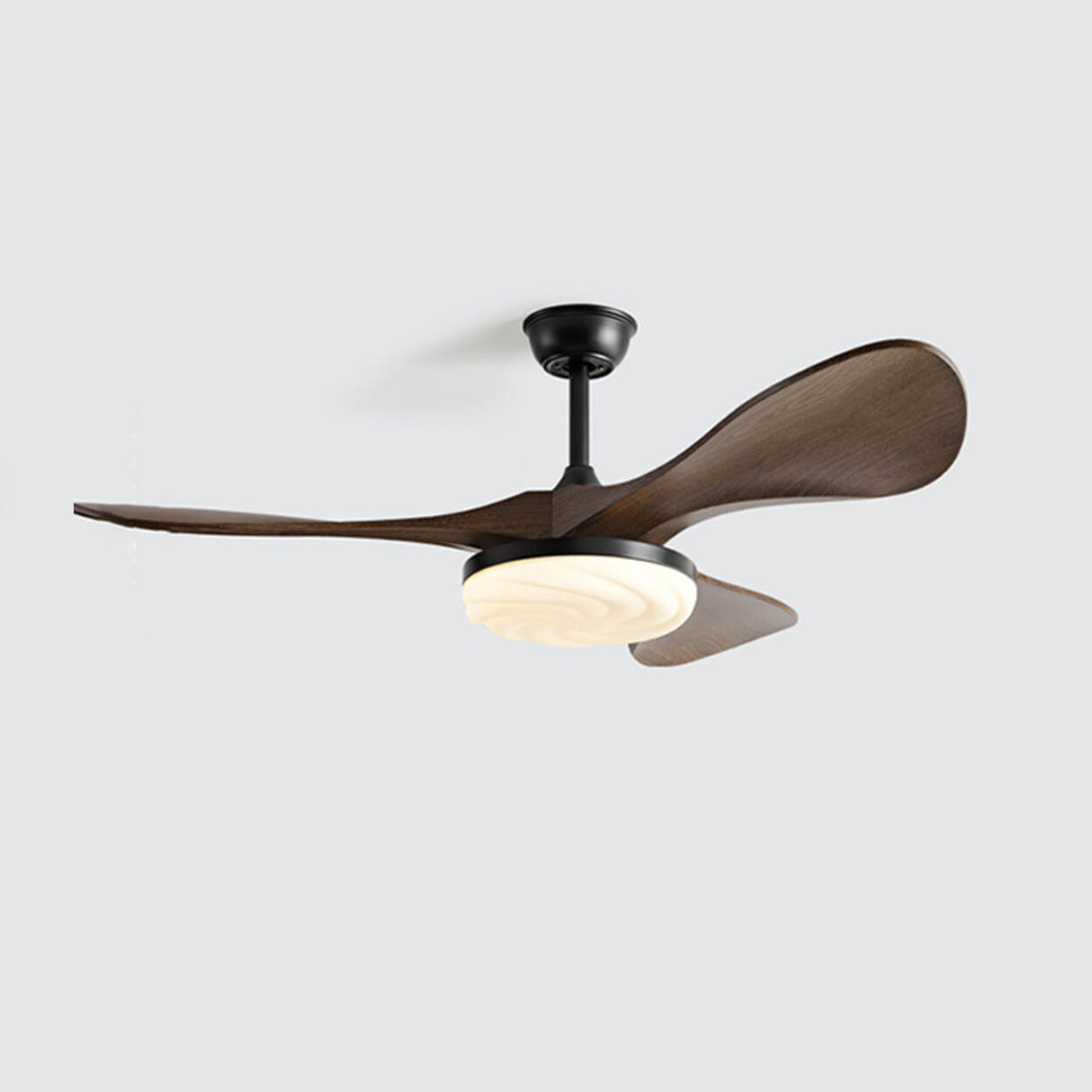 Modern Remote Control Wood Look Ceiling Fan with Light Image - 15