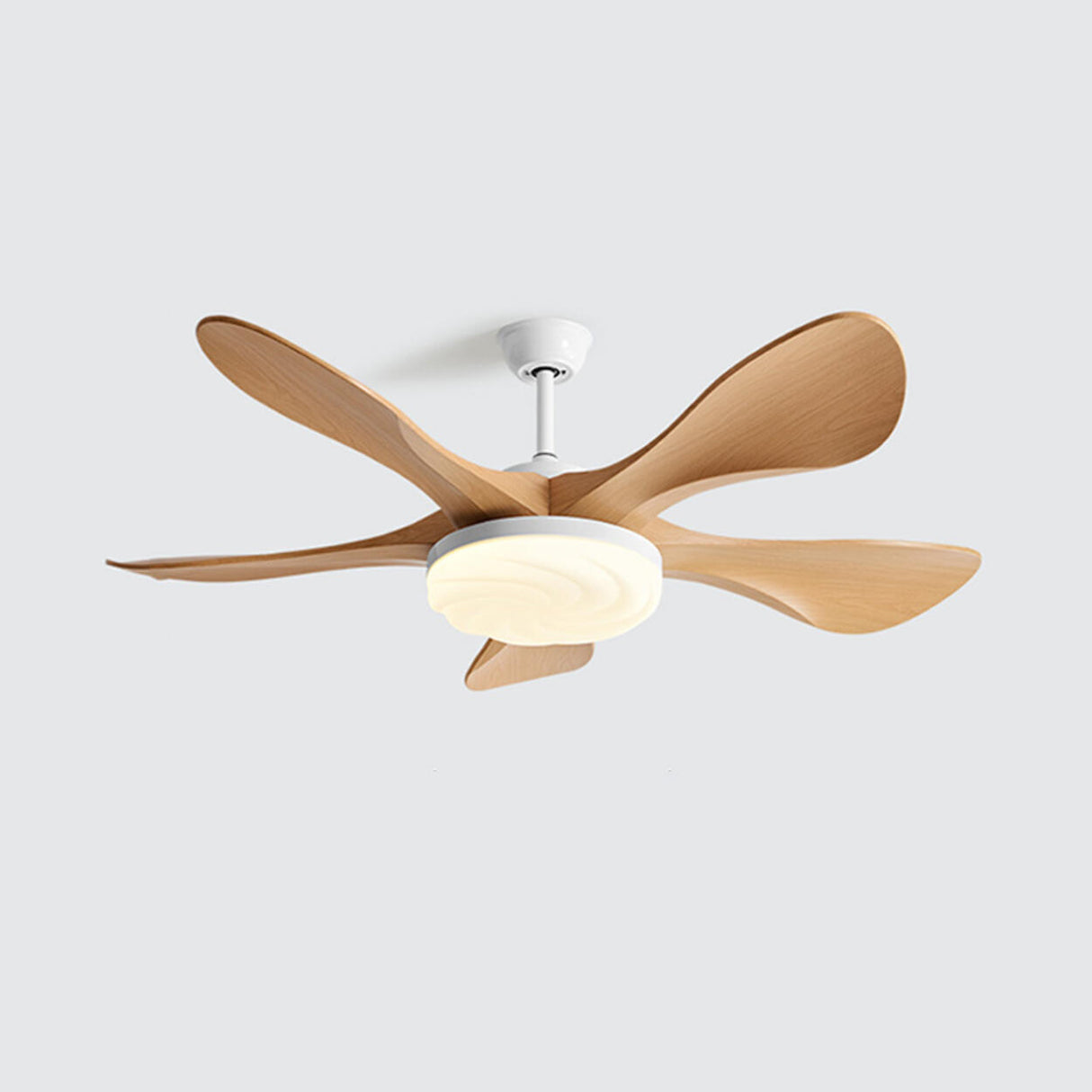 Modern Remote Control Wood Look Ceiling Fan with Light Image - 2