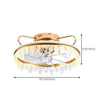 Modern Remote Gold LED Crystal Ceiling Fan with Light Image - 19