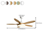 Modern Remote Wood 5 Blade Ceiling Fan with LED Light Image - 24