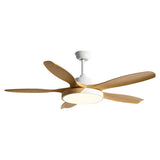 Modern Remote Wood 5 Blade Ceiling Fan with LED Light Image - 5