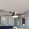 Modern Remote Wood 5 Blade Ceiling Fan with LED Light Image - 6