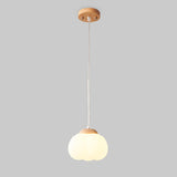 Modern Resin Drum Wooden Cloud Shape Pendant Light Image - 10