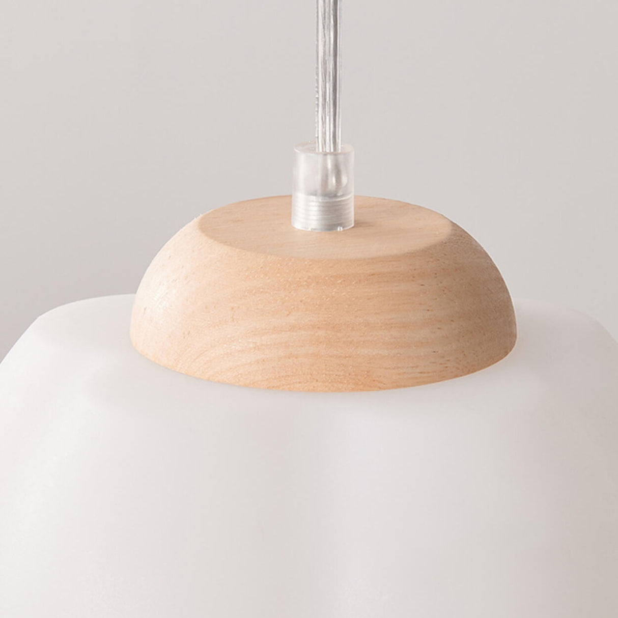 Modern Resin Drum Wooden Cloud Shape Pendant Light Image - 13