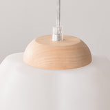 Modern Resin Drum Wooden Cloud Shape Pendant Light Image - 13