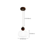 Modern Resin Drum Wooden Cloud Shape Pendant Light #size