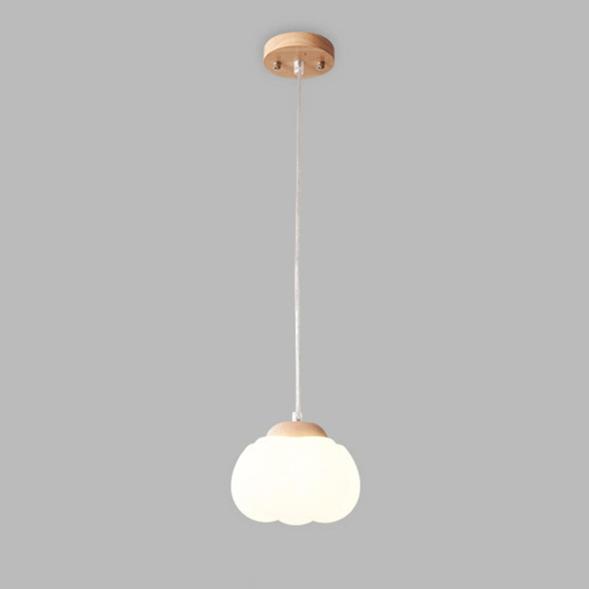 Modern Resin Drum Wooden Cloud Shape Pendant Light Image - 3