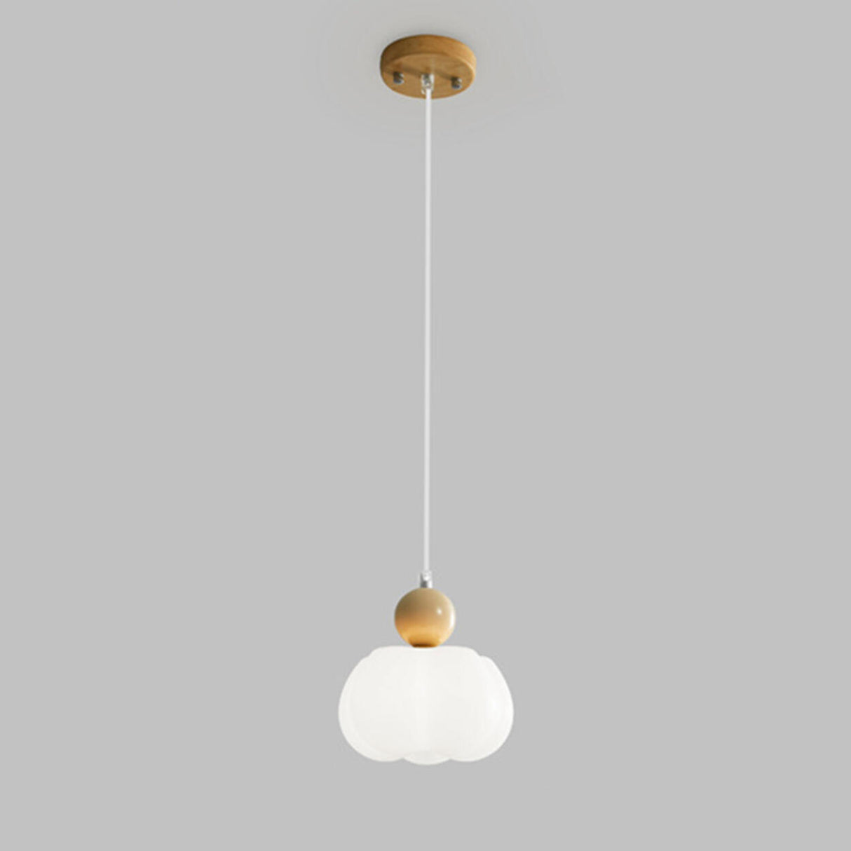 Modern Resin Drum Wooden Cloud Shape Pendant Light Image - 7