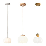 Modern Resin Drum Wooden Cloud Shape Pendant Light Image - 9