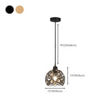 Modern Restaurant Gold Crystal Hollow Dome Pendant Light #size