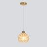 Modern Restaurant Gold Crystal Hollow Dome Pendant Light Image - 3