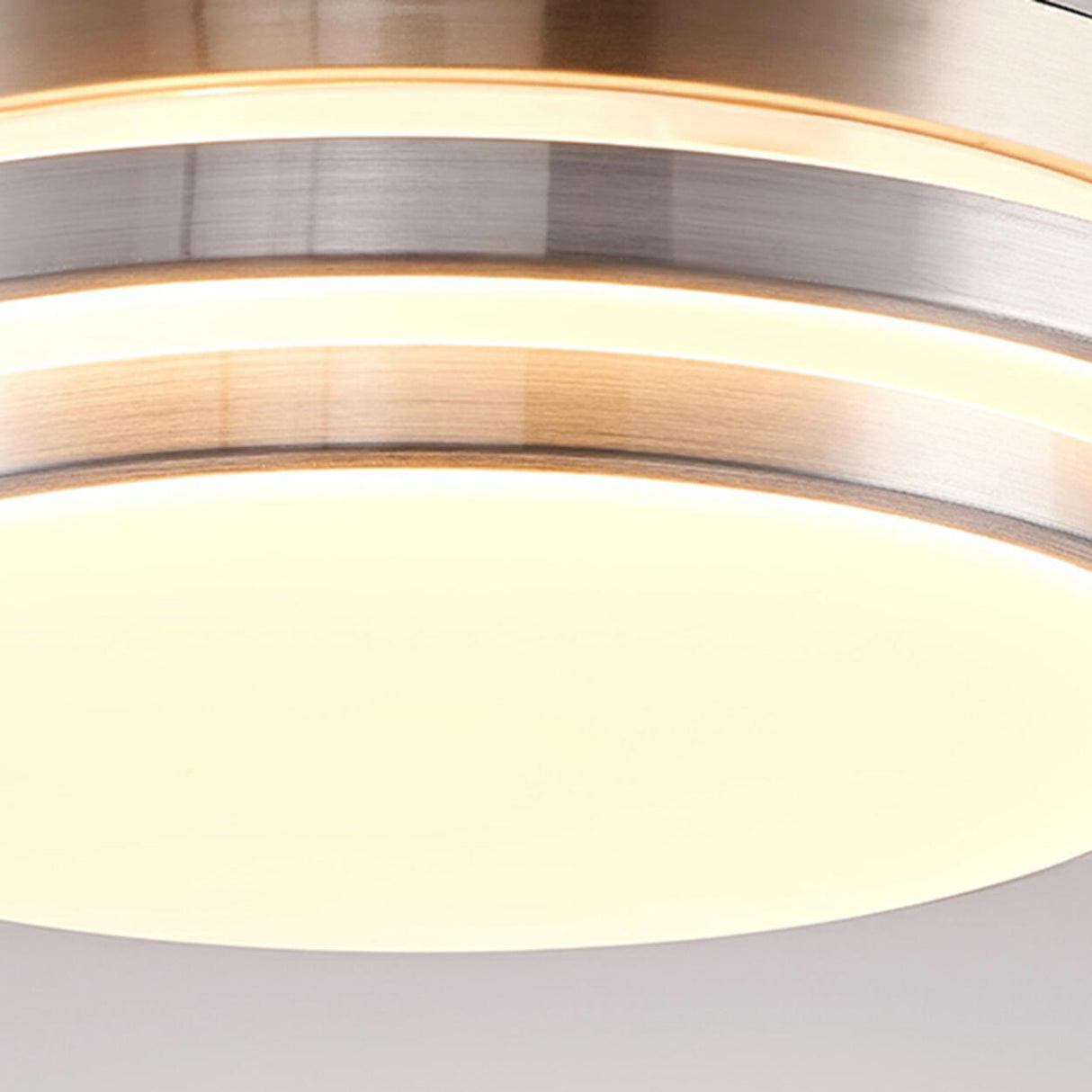 Modern Retractable Blade Round Metal Ceiling Fan Light Image - 24