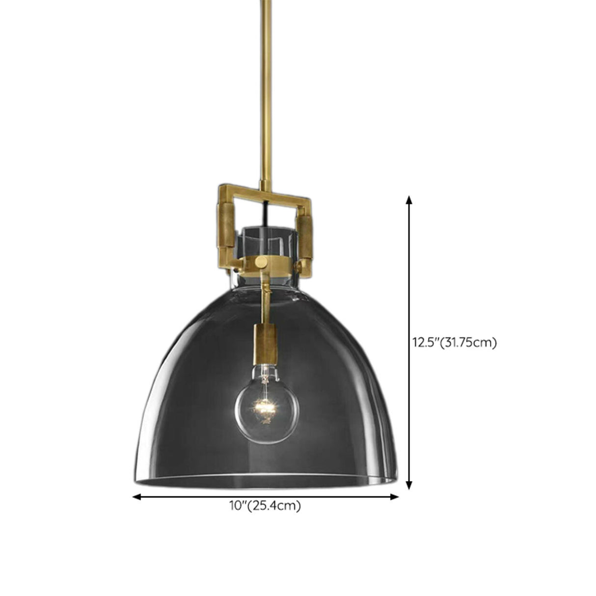 Modern Retro Clear Glass Dome Pendant Light 