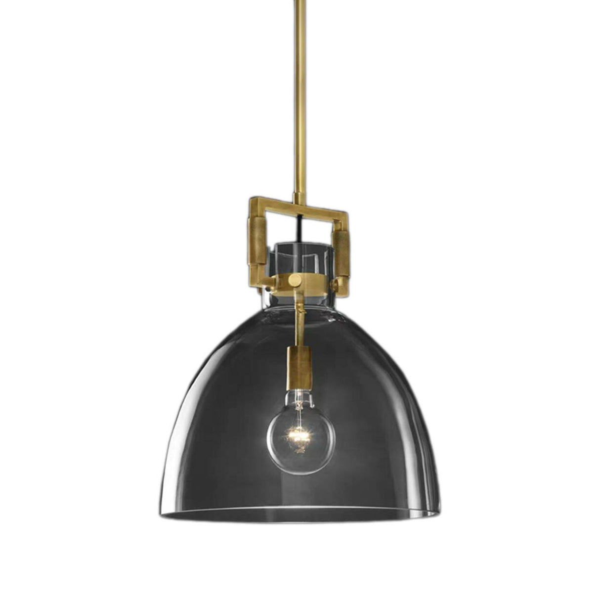 Modern Retro Clear Glass Dome Pendant Light Image - 5