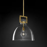 Modern Retro Clear Glass Dome Pendant Light Image - 8