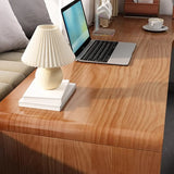 Modern Return Brown Timber L-Shaped Deep Computer Desk Image - 6