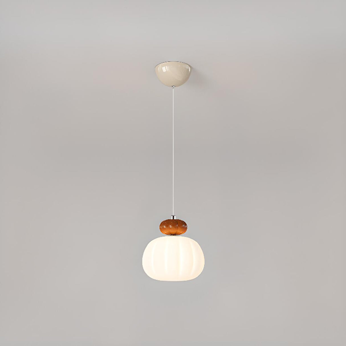 Modern Ribbed Drum Lantern Pendant Light Flexible Length Image - 6