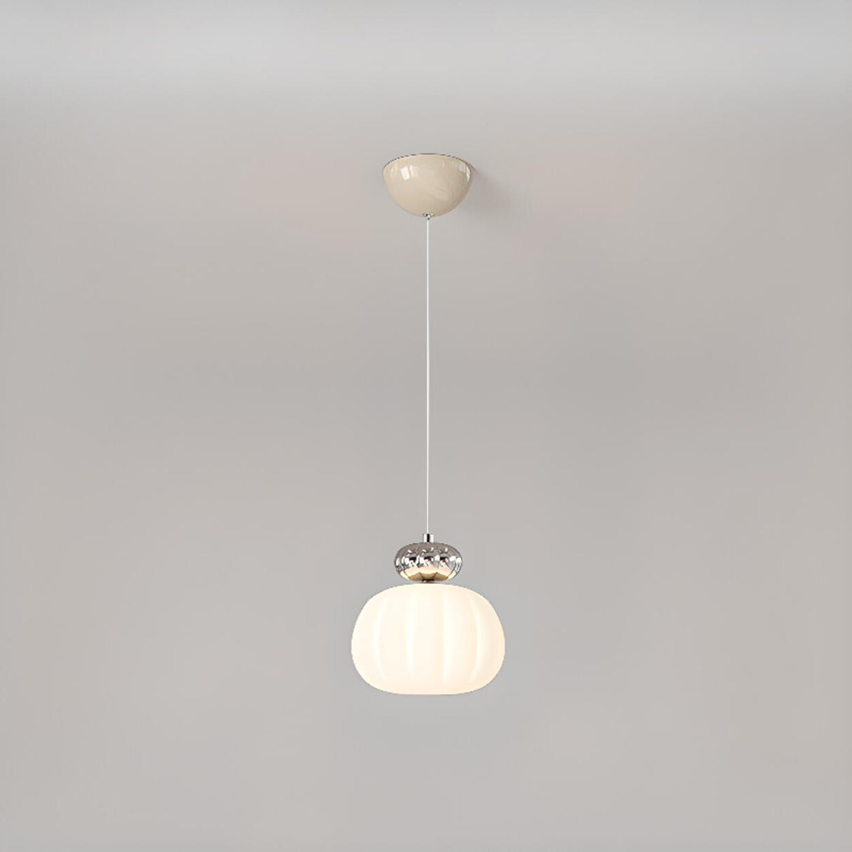 Modern Ribbed Drum Lantern Pendant Light Flexible Length Image - 7