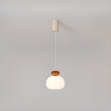 Modern Ribbed Drum Lantern Pendant Light Flexible Length Image - 9