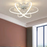 Modern Ring Flower Semi Flush Ceiling Fan with Light Image - 3