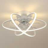 Modern Ring Flower Semi Flush Ceiling Fan with Light Image - 6