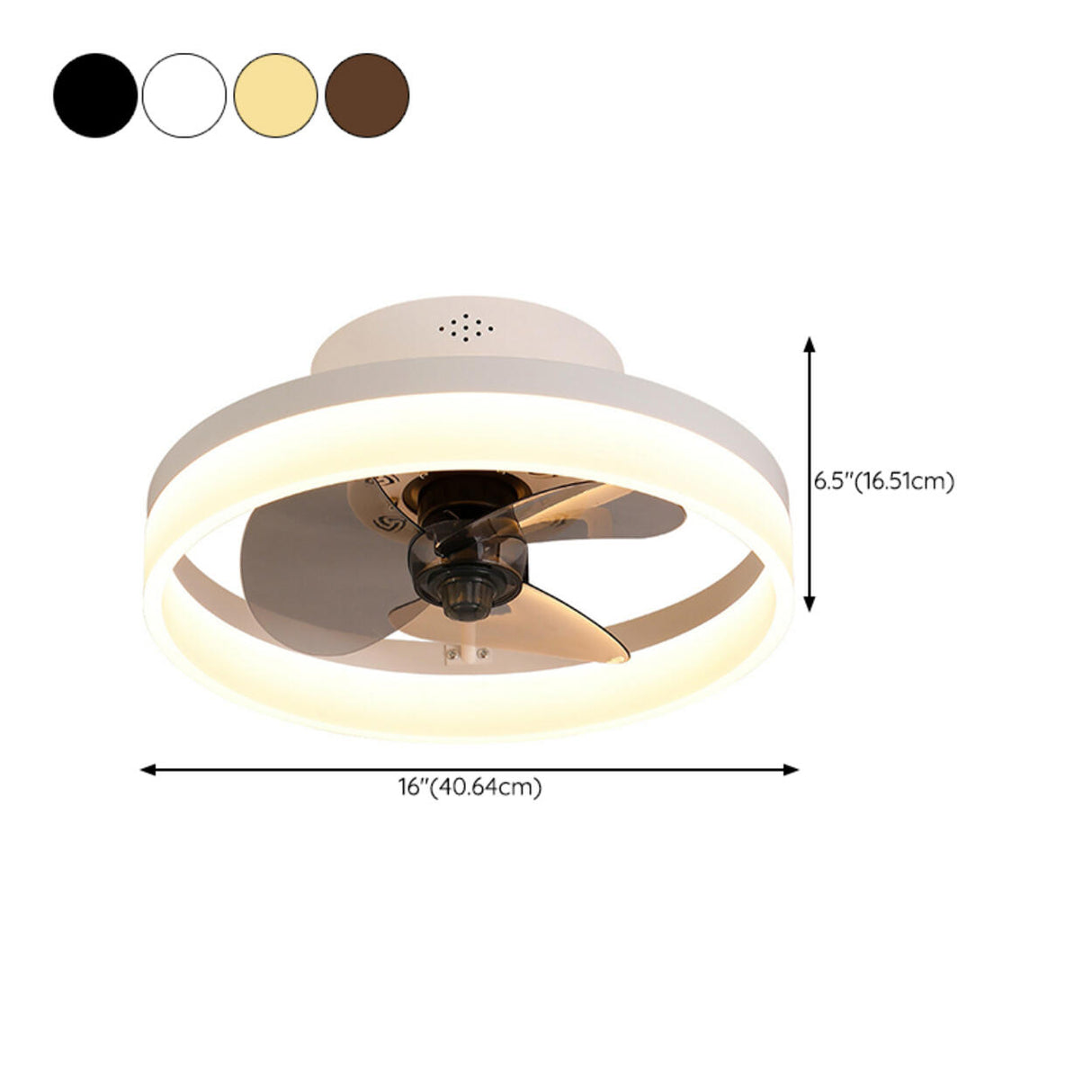 Modern Ring Hidden Blades LED Ceiling Fan with Light 