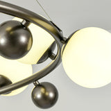 Modern Ring Orb Globe Pendant Chandelier Adjustable Height Image - 8