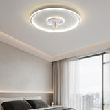 Modern Ring Remote Dimming Ceiling Fan with LED Light Image - 1