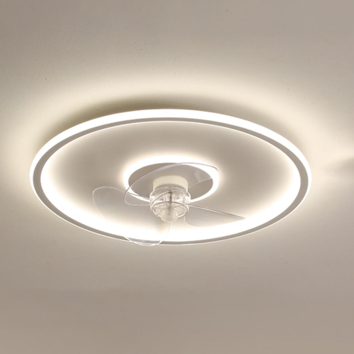 Modern Ring Remote Dimming Ceiling Fan with LED Light Image - 11