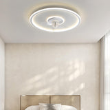 Modern Ring Remote Dimming Ceiling Fan with LED Light Image - 3