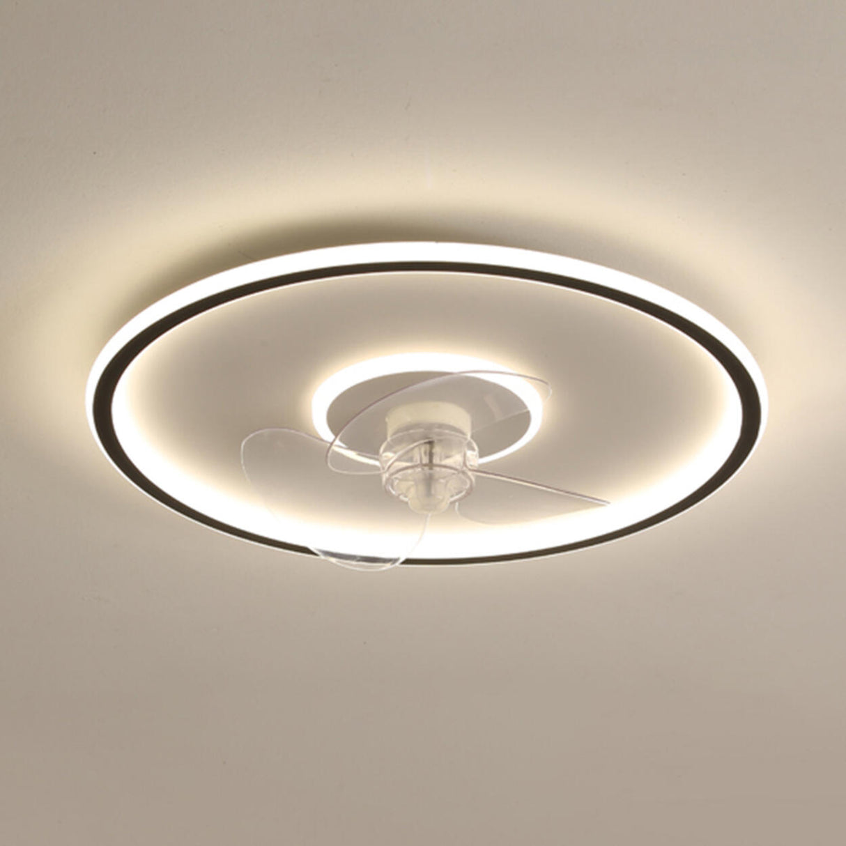 Modern Ring Remote Dimming Ceiling Fan with LED Light Image - 4