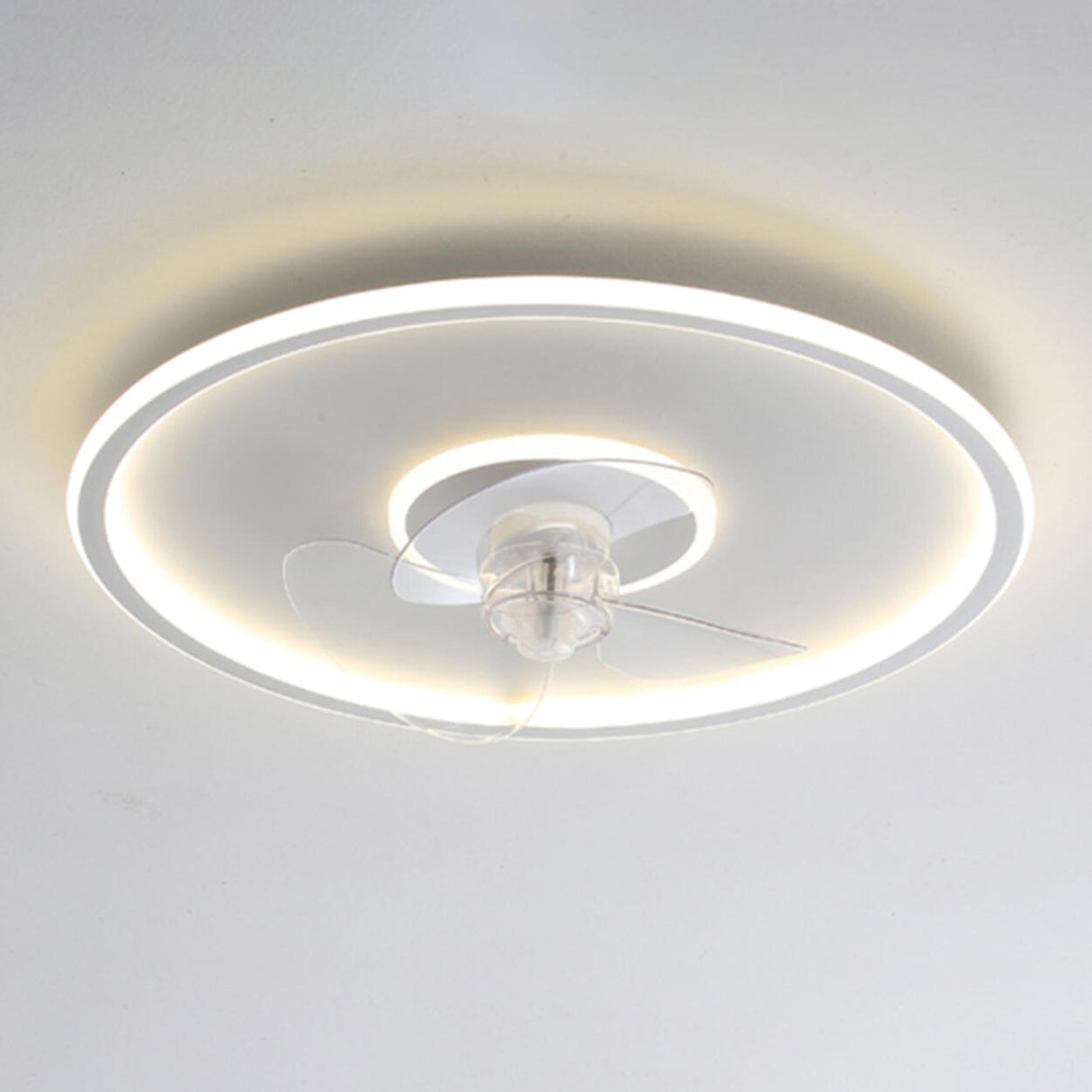 Modern Ring Remote Dimming Ceiling Fan with LED Light Image - 7