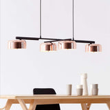 Modern Rose Gold Bowl Kitchen Island Hanging Light Image - 2