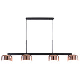 Modern Rose Gold Bowl Kitchen Island Hanging Light Image - 5