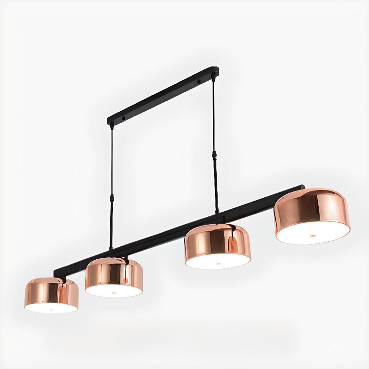 Modern Rose Gold Bowl Kitchen Island Hanging Light Image - 9