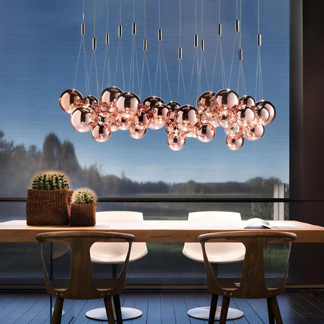 Modern Rose Gold Cluster Globe LED Chandelier  Image - 1