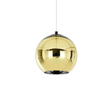 Modern Rose Gold Mirrored Glass Globe Bar Pendant Light Image - 2