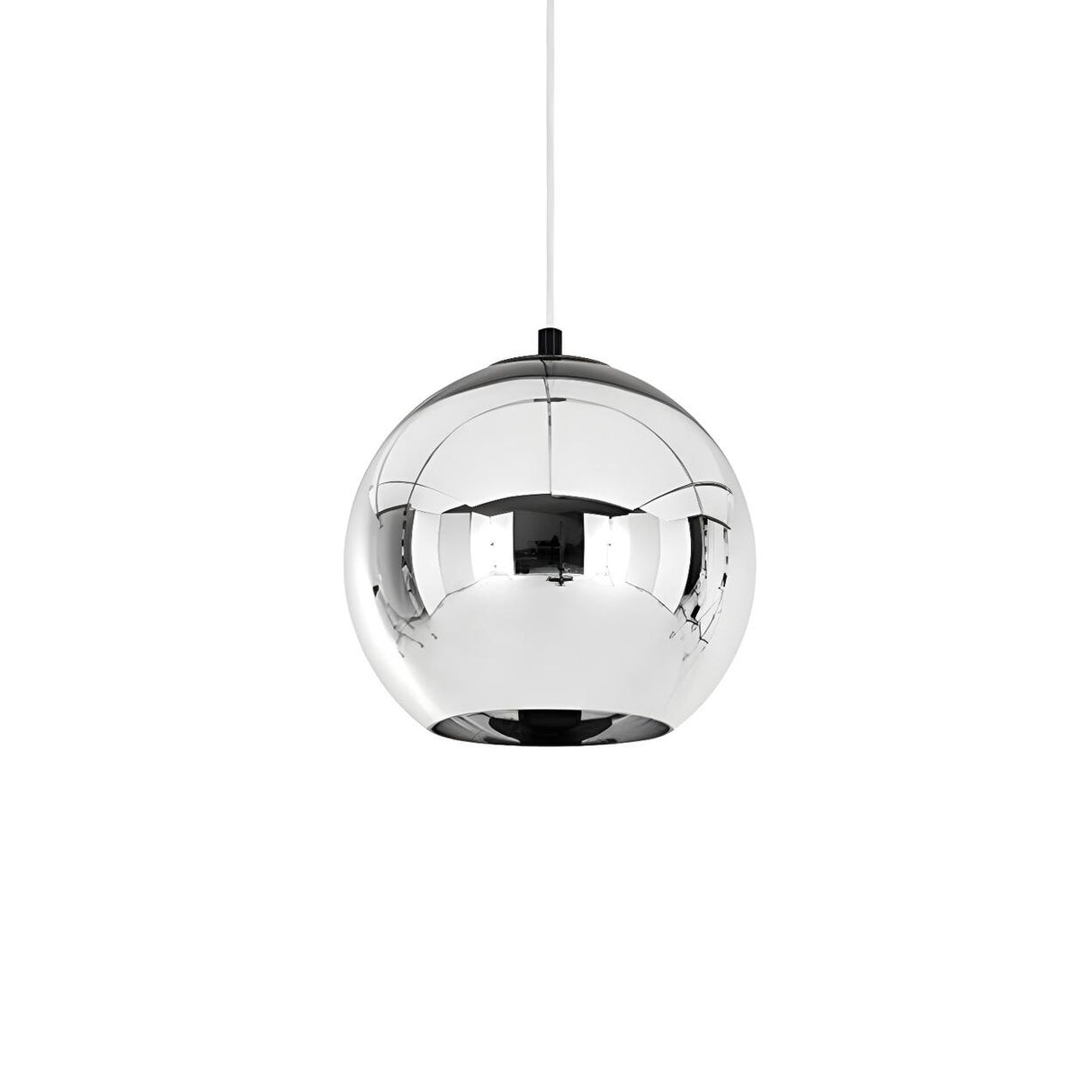 Modern Rose Gold Mirrored Glass Globe Bar Pendant Light Image - 5