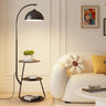 Modern Rotatable Dome Two-Tier Side Table Floor Lamp Image - 10